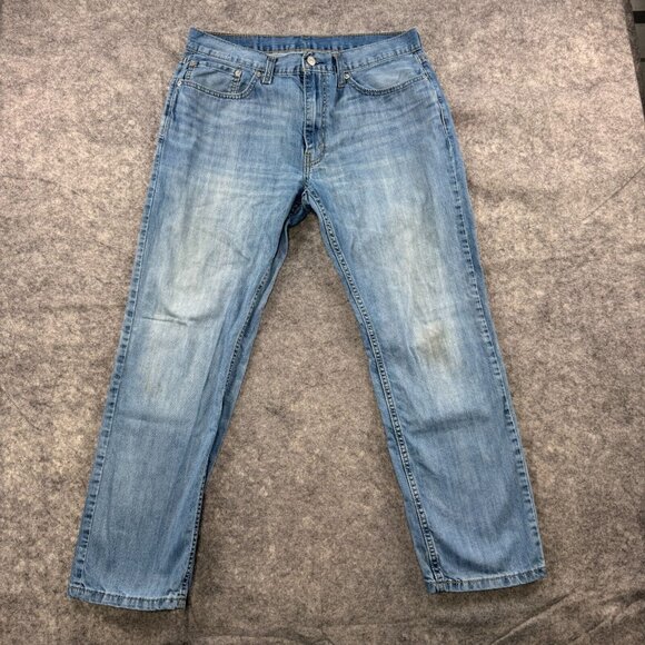 Levis Jeans Mens 36 x 32 Relaxed Straight 559 Distressed 100% Cotton Denim - Picture 1 of 14